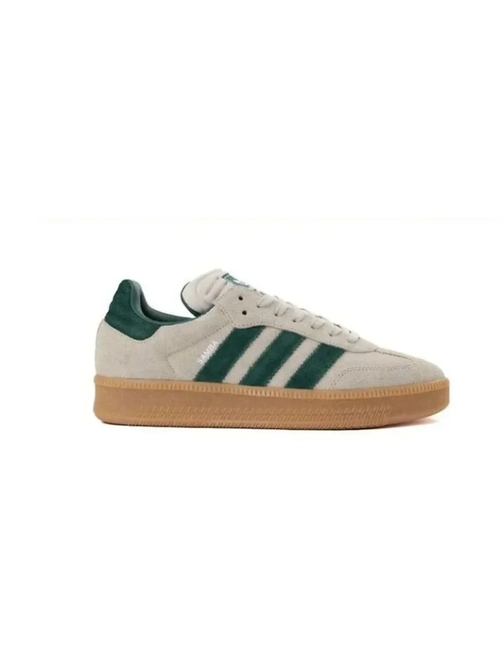 Adidas Samba XLG J Sneakers Putty Grey Collegiate Green Gum Boys US 7 EU 40 NIB